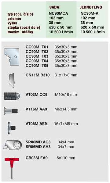 nástroje FREUD pro CNC stroje - NC90MCA