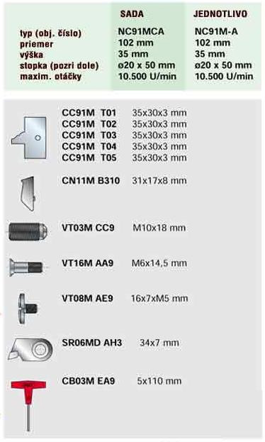 nástroje FREUD pro CNC stroje - NC91MCA