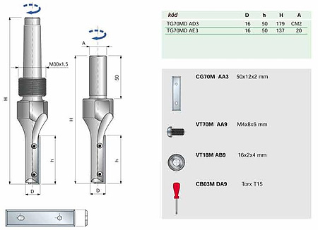 nástroje FREUD pro CNC stroje - TG70MD