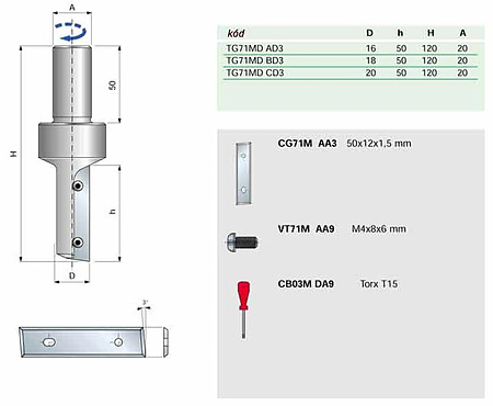 nástroje FREUD pro CNC stroje - TG71MD